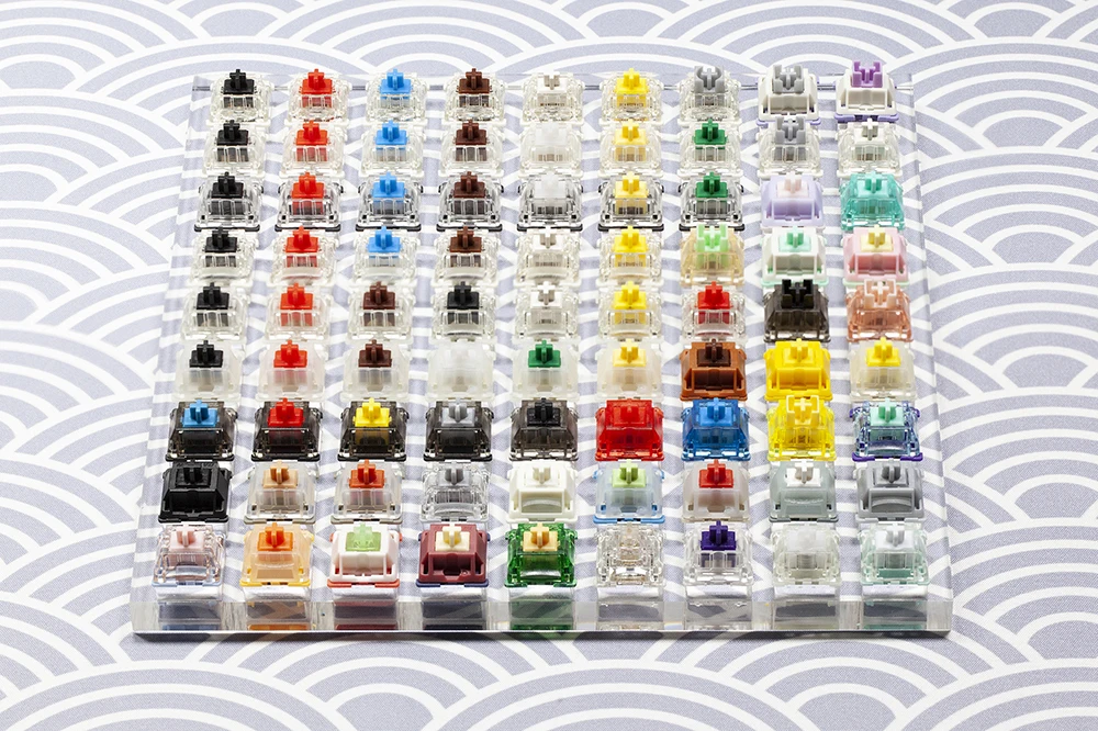 Gateron Switch Tester com Base Acrílica Keycaps em Branco Rei do Óleo do Dragão Branco e Verde Jade Magnético Marrom Amarelo Prata e Branco - Imagem 6