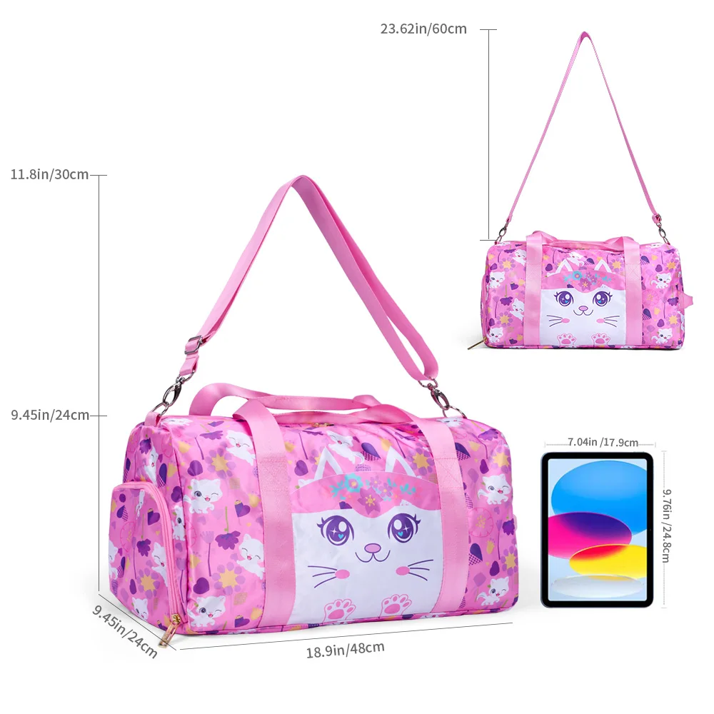 BLING BABIES Cat-themed girl ballet bag, children's duffel bag and