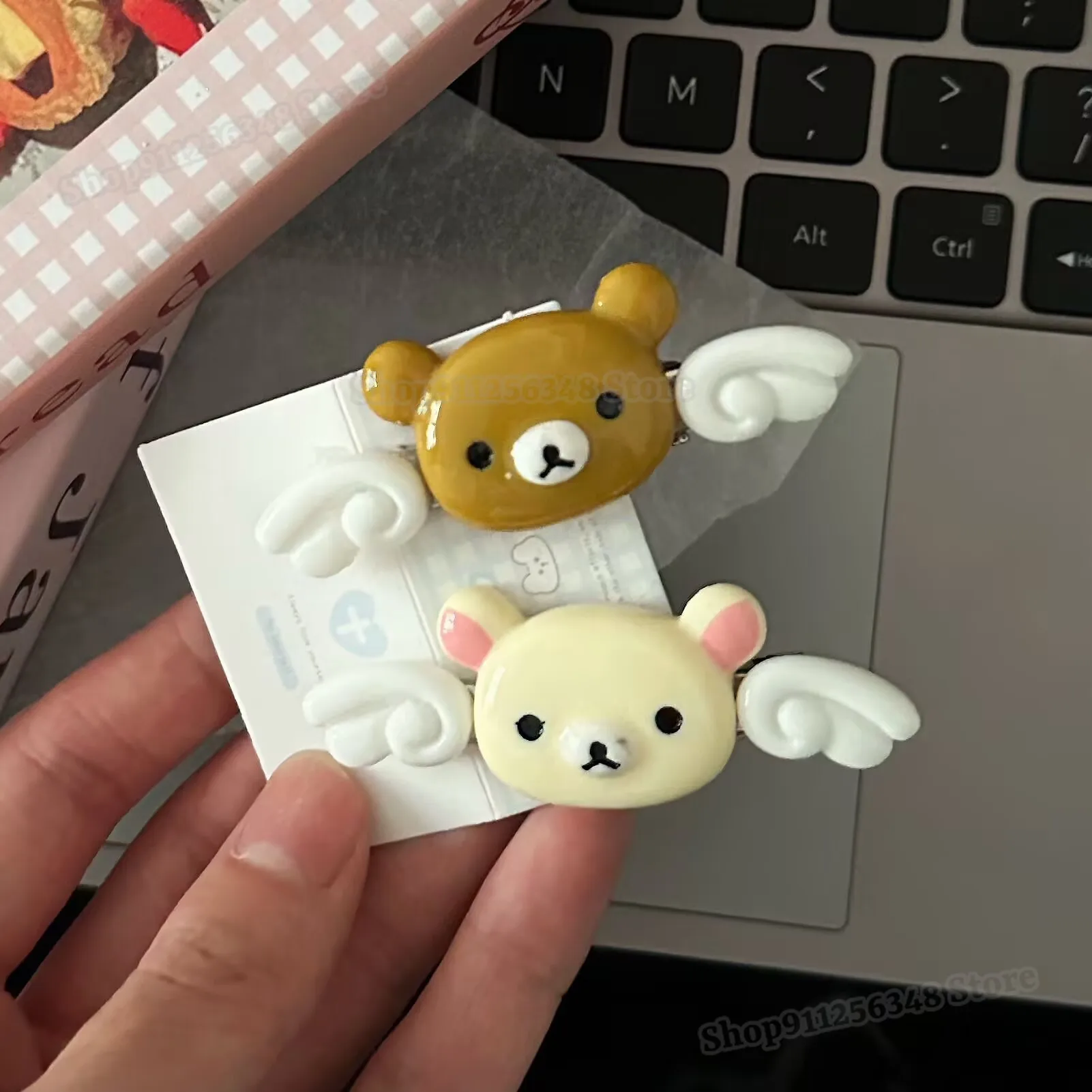 Cute Rilakkuma Korilakkuma Teddy Bear Wing Hairclip Japanese Style