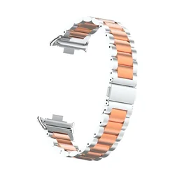 Premium Stainless Steel Metal Watch Strap Bracelet Wristband (Silver rose gold)