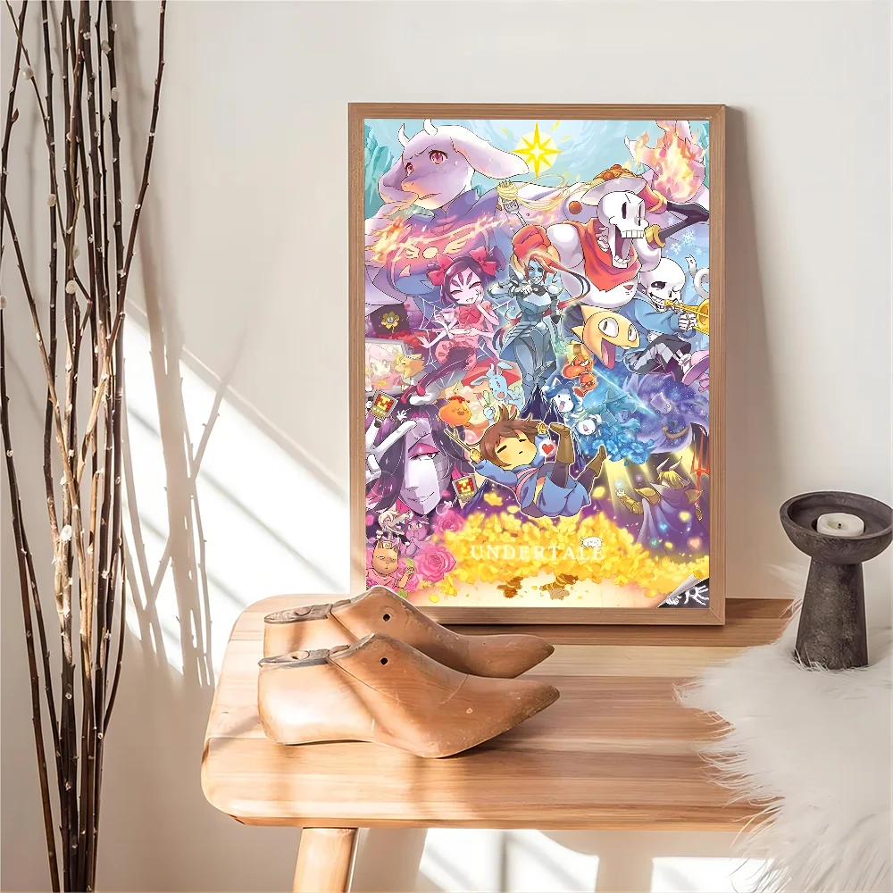 Anime Designs Game Undertale Vintage Posters Sticky Retro Kraft Paper Sticker DIY Room Bar Cafe Kawaii Room Decor anime stickers anime poster vintage posters