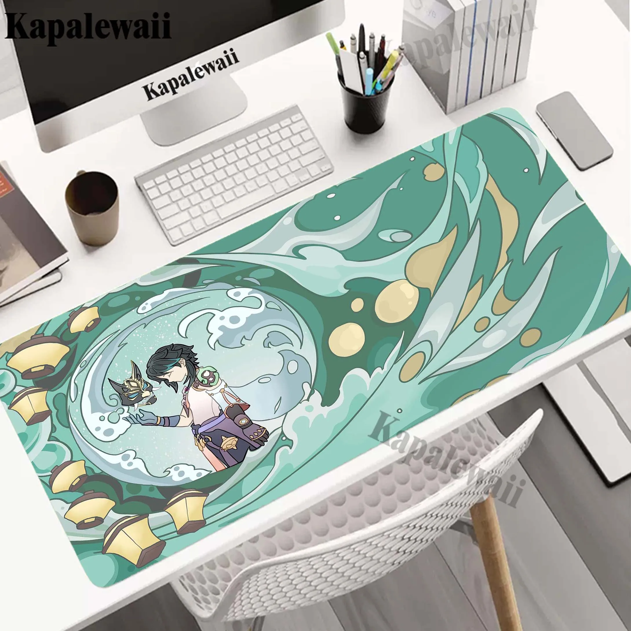 

Genshin Impact Mouse Pad Gaming Mousemat Large Desk Mat Pc Gamer Accessoires Mousepad Speed Keyboard Pads XL 40x90 Anti-slip Pad