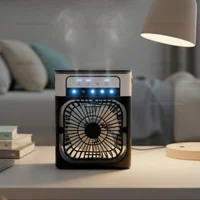 Humidificateur d'air portable 3-en-1, ventilateur USB rafraîchissant, brumisateur d'eau, mini climatiseur silencieux 5