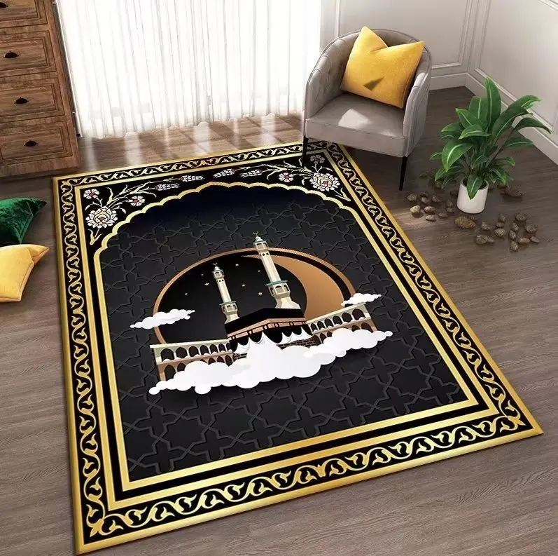 Prayer Rug Islamism Ramadan Room Decoration Large Size Carpets for Living Room Muslim Church Non-slip Soft Floor Mat Washable 3