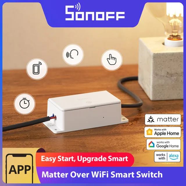 สวิตช์อัจฉริยะ SONOFF BASIC-1GS Matter Over WiFi รุ่นพื้นฐาน Gen5 รองรับโปรโตคอล Matter หน้าจอสัมผัสขนาดใหญ่ ทำงานได้อย่างมั่นคง รองรับการทำงานร่วมกับระบบ Apple Ecosystem 1