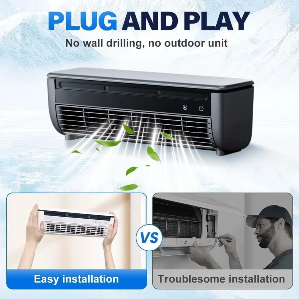 Wall Air Conditioner Fan Rechargeable 3rd Gear Spray Wireless Portable Home Office Kitchen Desktop Wall Ceiling Fan Air Cooler