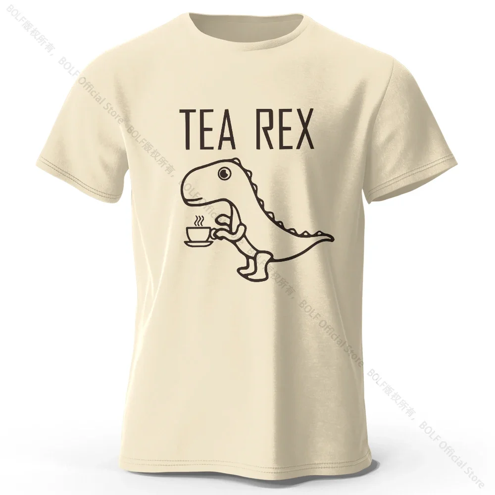 Tea-Rex Dinosaur Unisex 100% Cotton T-Shirt - Soft, Breathable, Fun & Quirky Short Sleeve Tee