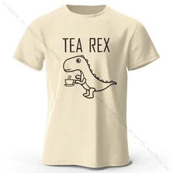 Tea - Rex Dinosaur Unisex 100% Cotton T - Shirt - Soft, Breathable, Fun & Quirky Short Sleeve Tee - XXXL (Beige)