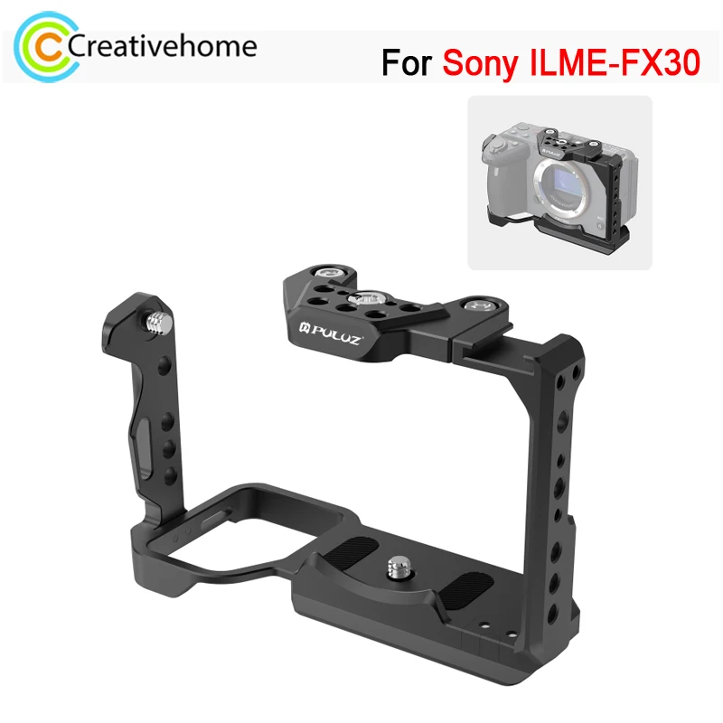 Gabbia Per Videocamera Puluz Per Sony Ilme-Fx30 Sony Fx3 Camera Metal Rabbit Cage Stabilizzatore Rig Con Impugnatura In Legno Con Cursore Nota