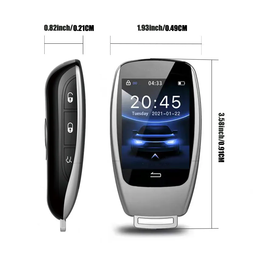 Una custodia per chiavi dell'auto realizzata in materiale in lega, dotata di un display LCD da 2,0 pollici e con funzione PKE. Modello: Chiave LCD TK900 - Image 2