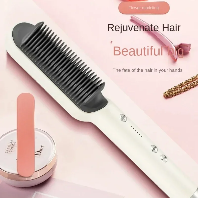 Hair Straightening Brush, Flat Iron for Home Use, Curling Wand, NonIonic, LongLasting Style, Salon Quality Straightener 2