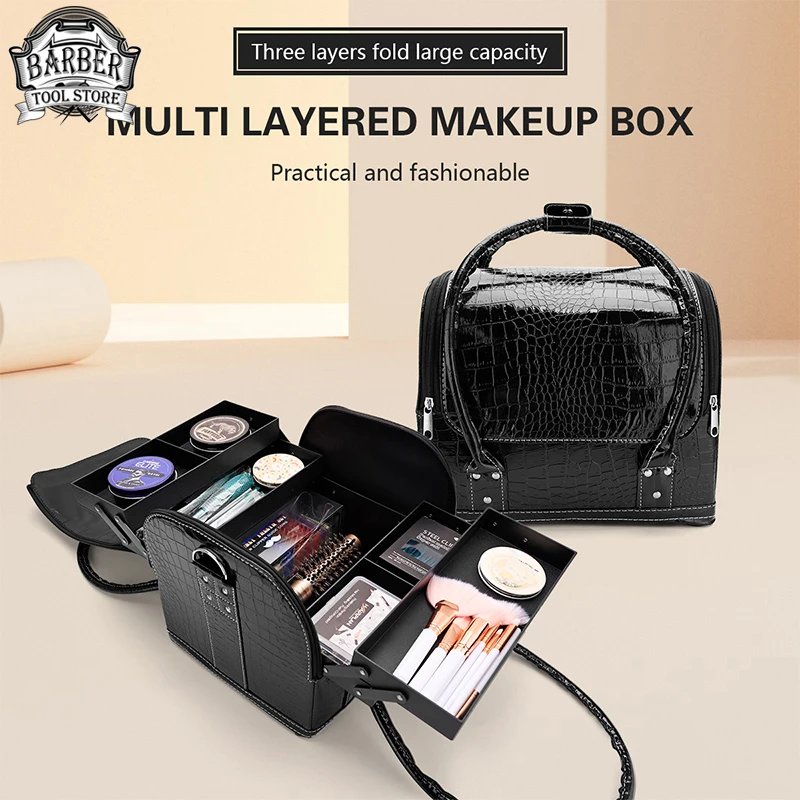 Professional Beauty Makeup Case Women's Toiletries Box Multi-Layer Beauty Boxs Cosmetician Aluminum Cosmetic Tools Supplies