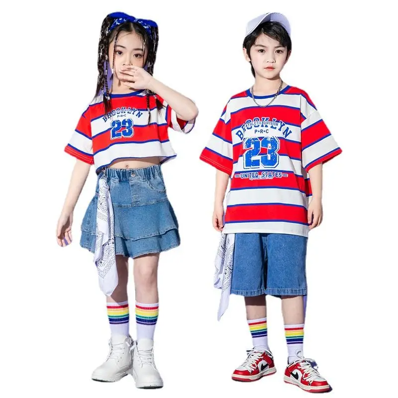 

Girls Jazz Dance Costumes Hip Hop Outfits Loose Tshirt Jogger Pants Clothing Street Dancing Dress Suit Kids Modern Stage Wear
