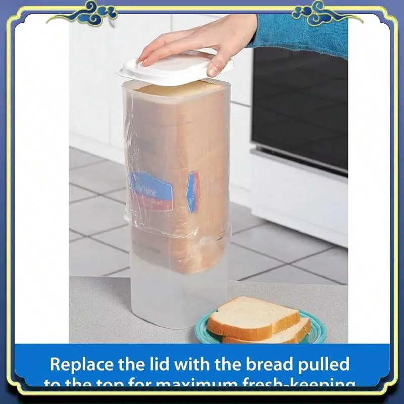 Latest Transparent Bread Box Plastic Fresh-Keeping Toast Storage Holder With Lid Bread Crisper Storage Container