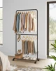 SONGMICS Clothes Rack with Wheels, Double-Rod Clothing Rack for Hanging Clothes 1