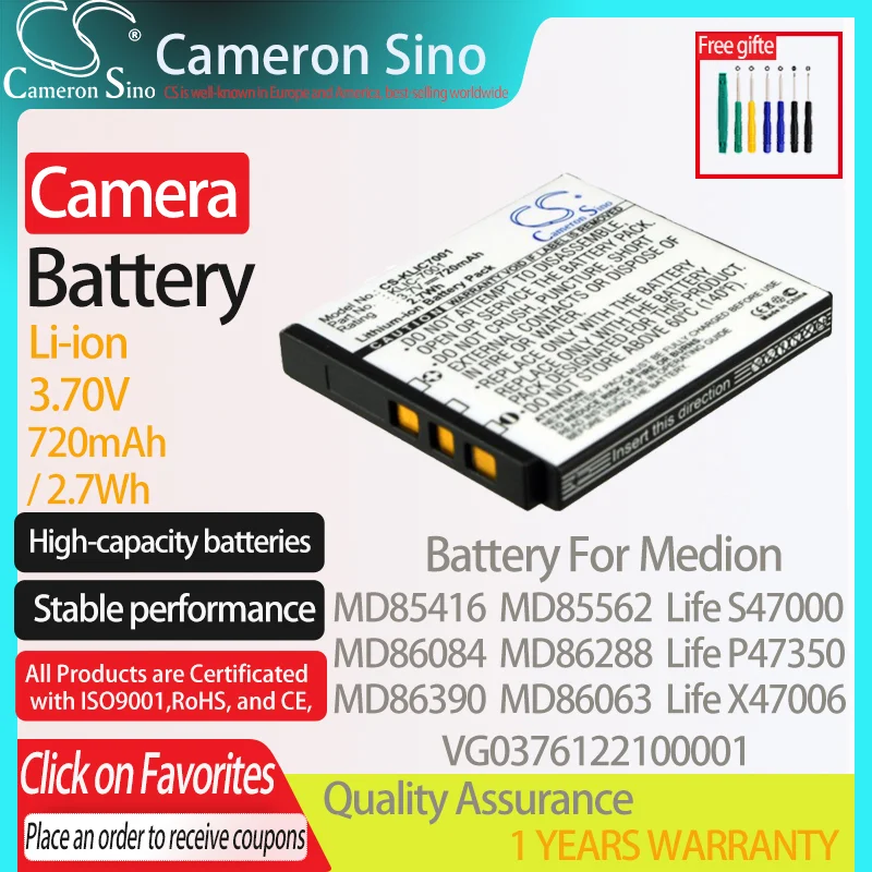 Batteria Cameronsino Per Medion Md85416 Md85562 Md86084 Md86288 Md86390 Md86063 Life P47350 Adatto A Polaroid Bli-286 Batteria Della Fotocamera
