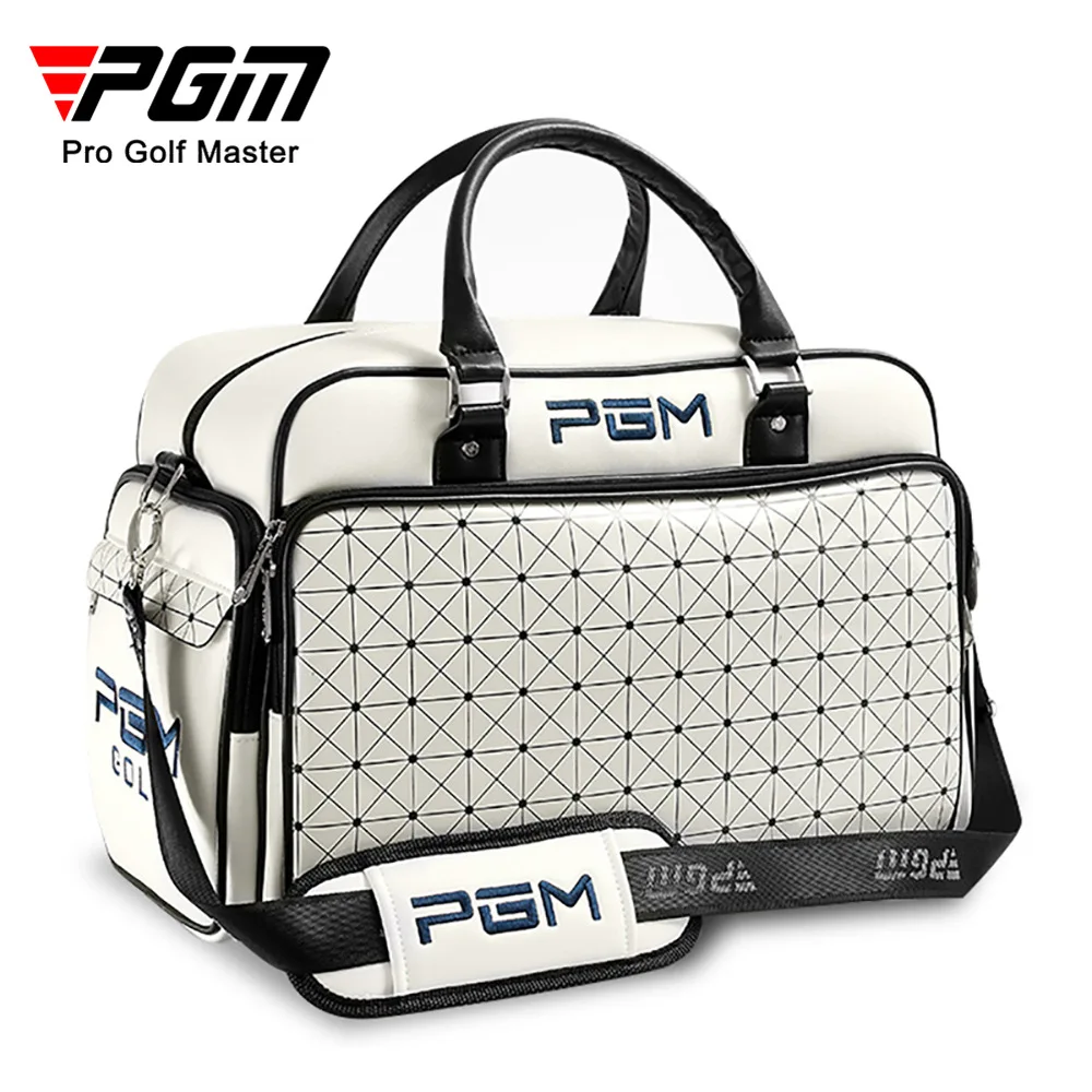 

PGM YWB016 Golf Bags Large Capacity Double Layer PU Leather Waterproof Shoes Plaid Clothing Pack Portable Sports Gym Handbags
