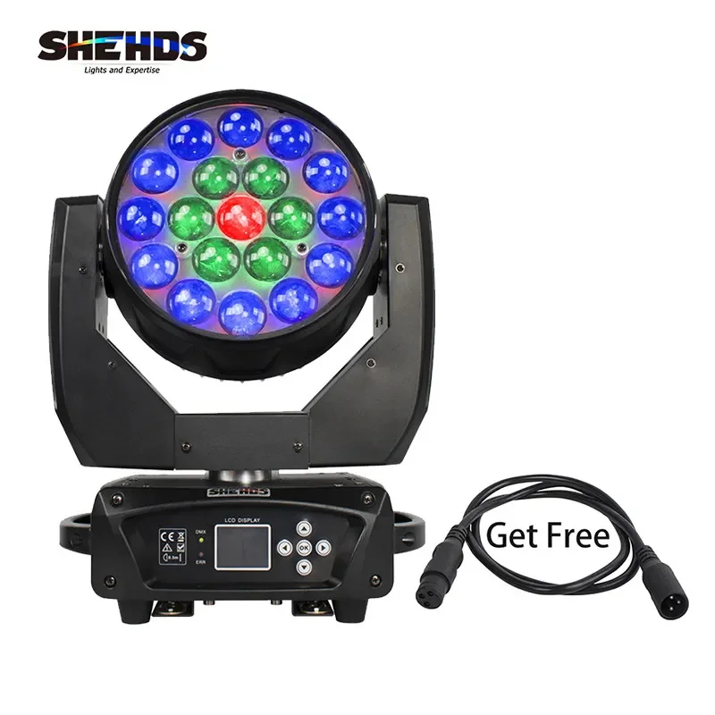 2ピース/ロットledムービングヘッド19x15w rgbwウォッシュ/ズーム