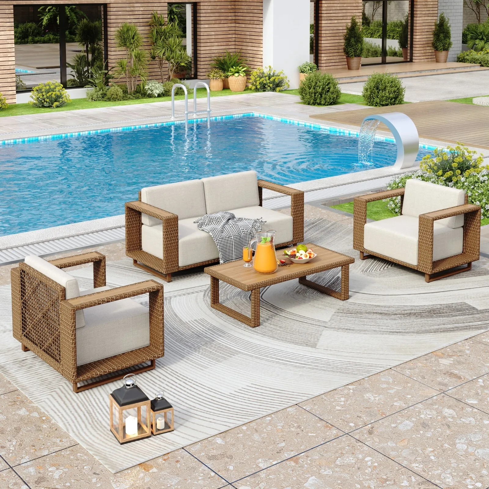 Rattan Patio Conversation Set 1