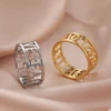 Amaxer LOVE FAITH HOPE Ring for Women Girls Stainless Steel Gold Color Fashion Rings Birthday Wedding Jewelry Gifts 3