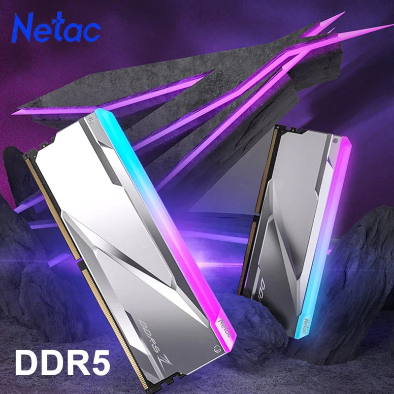 Netac DDR5 memoria RAM RGB 7200mhz 6600mhz 6200mhz DDR5 Dual Channel 16GBx2 RAMs for DIY Gaming Computer Memory with Heatsink