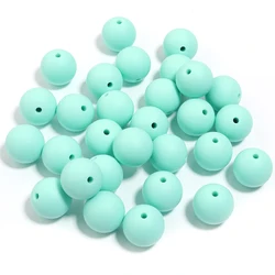Set of 20 Candy - Colored Round Silicone Beads for DIY Jewelry and Accessories (Mint green)