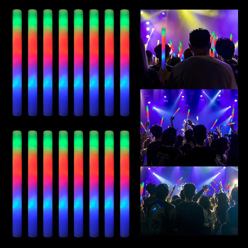 10/1pcs LED Foam Glow Sticks Light-Up Sponge Lightstick Glow In The Dark  Party Supplies For Wedding Birthday Concert Christmas - AliExpress