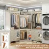 Closet System with 6 Drawers, 4 Hanging Rods & Corner Tower, Corner Closet System with Hanging,92.6" L-Shaped Walk-In, Wardrobes 5