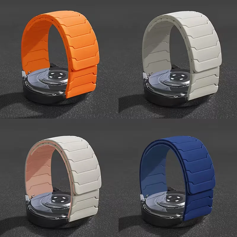 Magnetic Loop Silicone Strap, 20mm & 22mm Bracelet Band