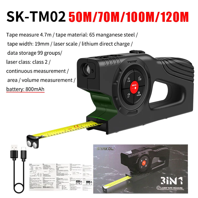 Snakol Laser Distance Meter 40m 50m 70m 100m 120m Digital Range Finder for Distance Measuring laser rangefinder,distance meter,laser tape measure,digital tape measure,tape measure