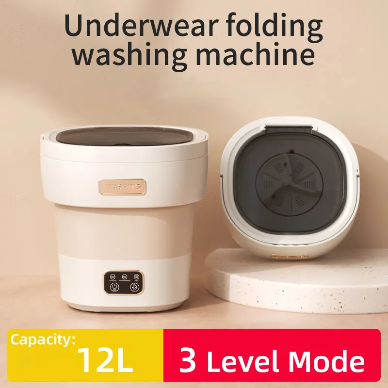12L Mini Electric Folding Washing Machine,Portable Semi