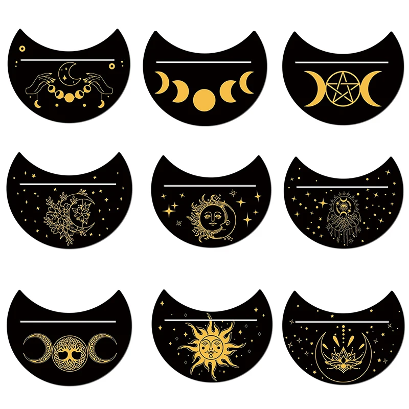 

Деревянная подставка для карт в форме Луны, прямоугольная подставка для карт, алтаря, деревянный дисплей для гадания ведьмы, инструменты для декора, Wiccan доска