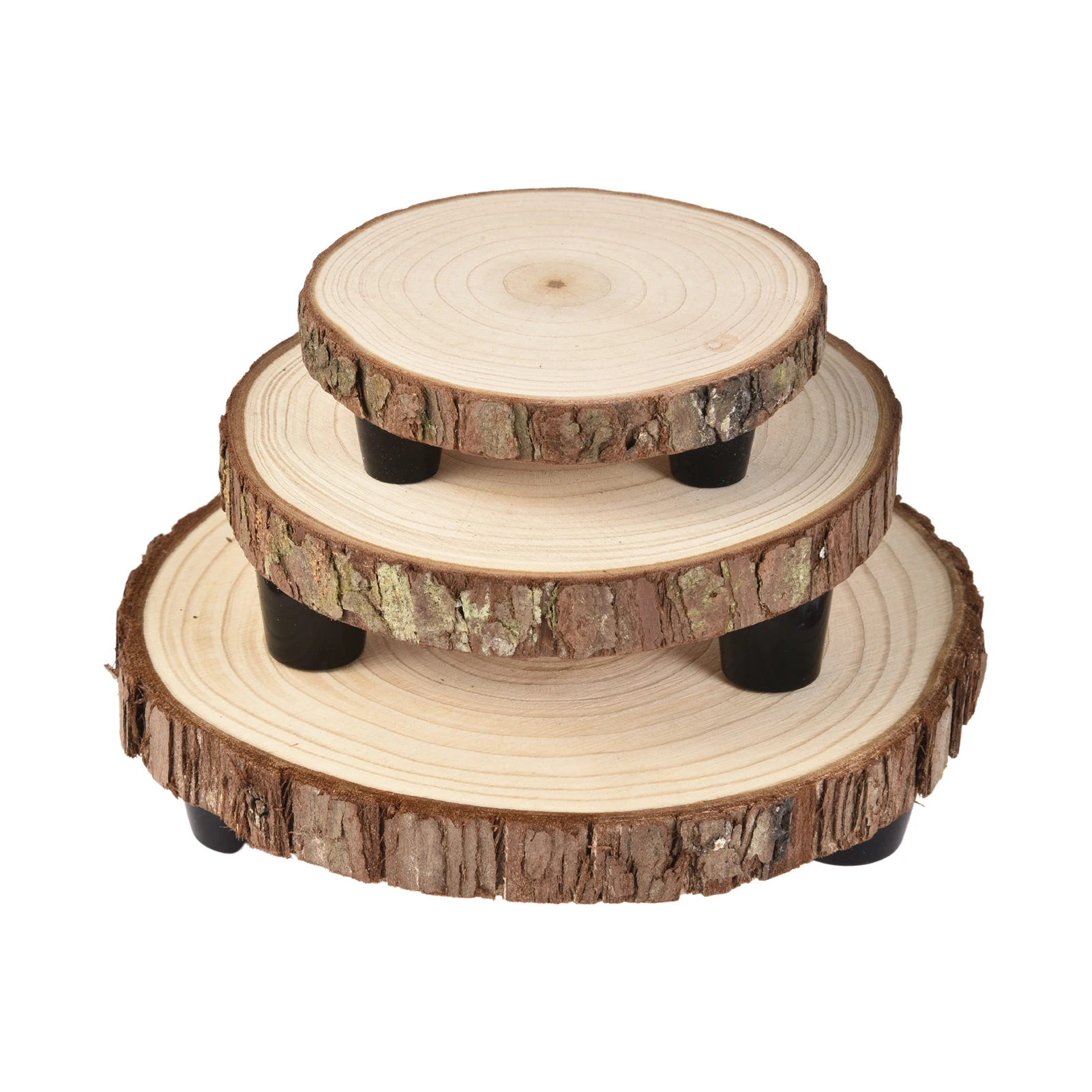 3PCS Flower Pot Rack Home Garden Indoor Display Plant Stand Shelf Free Standing Bonsai Holder Wood Planter Pot Trays S/M/L Size