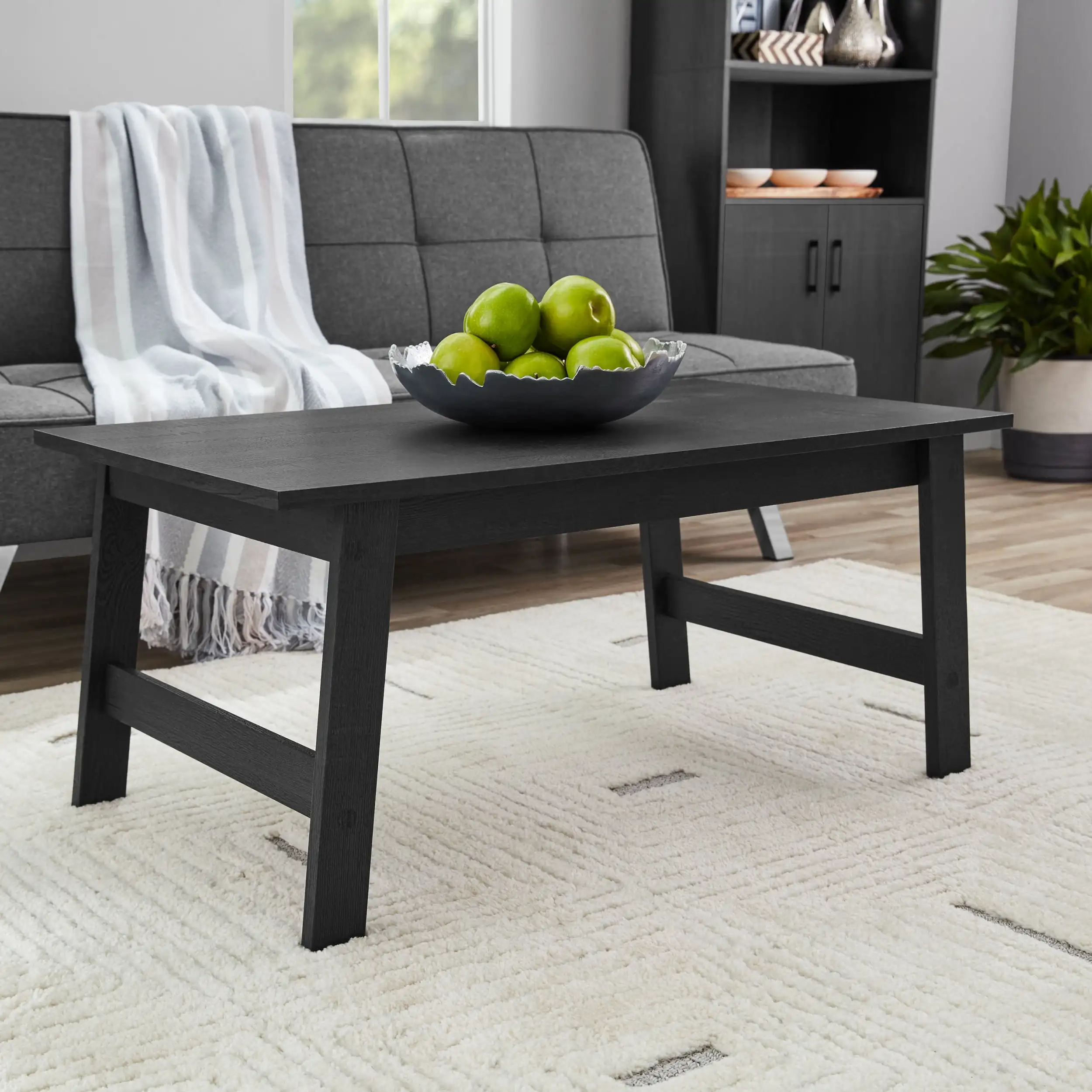 

Mainstays Wood Rectangle Coffee Table, Black Finish