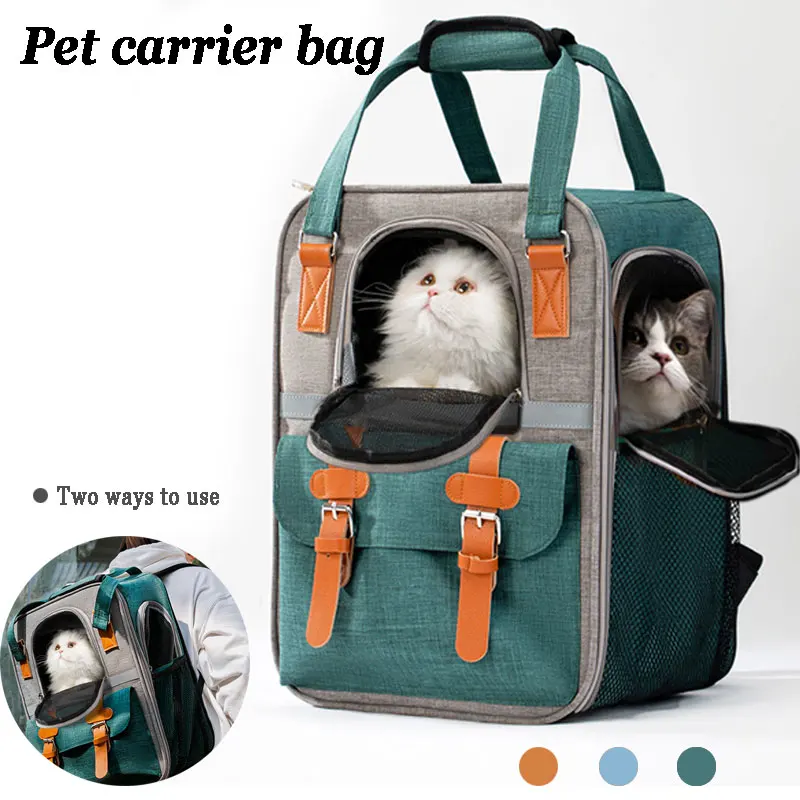 

New Pet Carrier Bag for Small Dogs Cats Double Shoulder Bag Cat Backpack Outdoor Transportation for Puppy Dog Cat Accessories