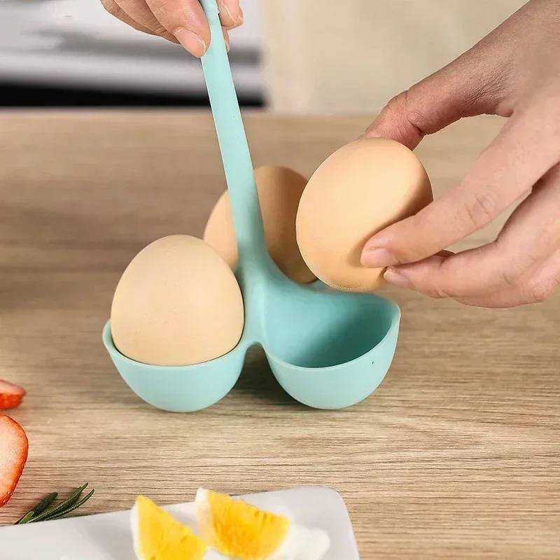 Egg Cooker Steamed Egg Holder Silicone Egg Boiler with Five Holes Handle For Boiled Eggs 1 Kitchen Kits