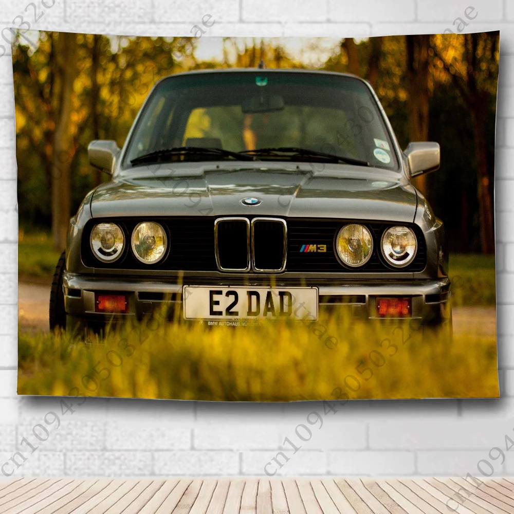 Blau R-Rot Auto E-E30 Flagge Wandteppich Kreatives Muster Foto Wohnzimmer Wandkunst Wandteppich Dekor Party Outdoor Dekorieren Banner – Detail 14