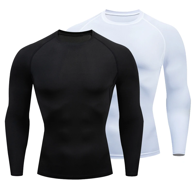 Kompressions-Basisschicht DuShow Herren-Langarmshirt Fitness für Laufen schnelltrocknendes Workout-Shirt Workout 