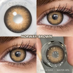 EYESHARE Vibrant Color Contact Lenses - Gray, Blue & Brown Yearly Contacts for Fashion - Forward Eyes (NORWAY - BROWN)