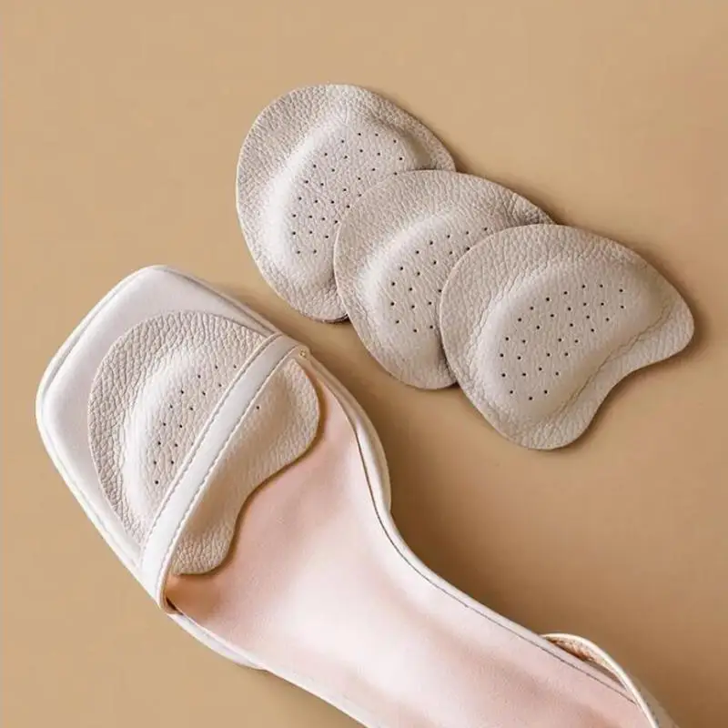 Autocollants antidérapants pour sandales, 4 pièces, coussinet d'avant-pied en cuir pour femmes, talons hauts, soulagement de la douleur, semelles intérieures, coussin d'orteils, chaussures de soins des pieds