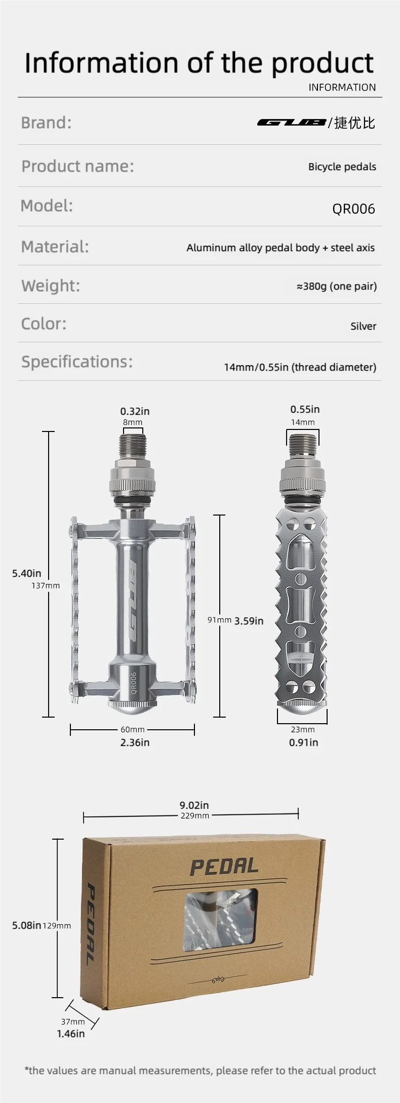 GUB QR006 Retro Quick Release faltbares Mountainbike-Fahrradpedal aus Aluminiumlegierung mit rutschfesten Dreifachlagern – Detail 9