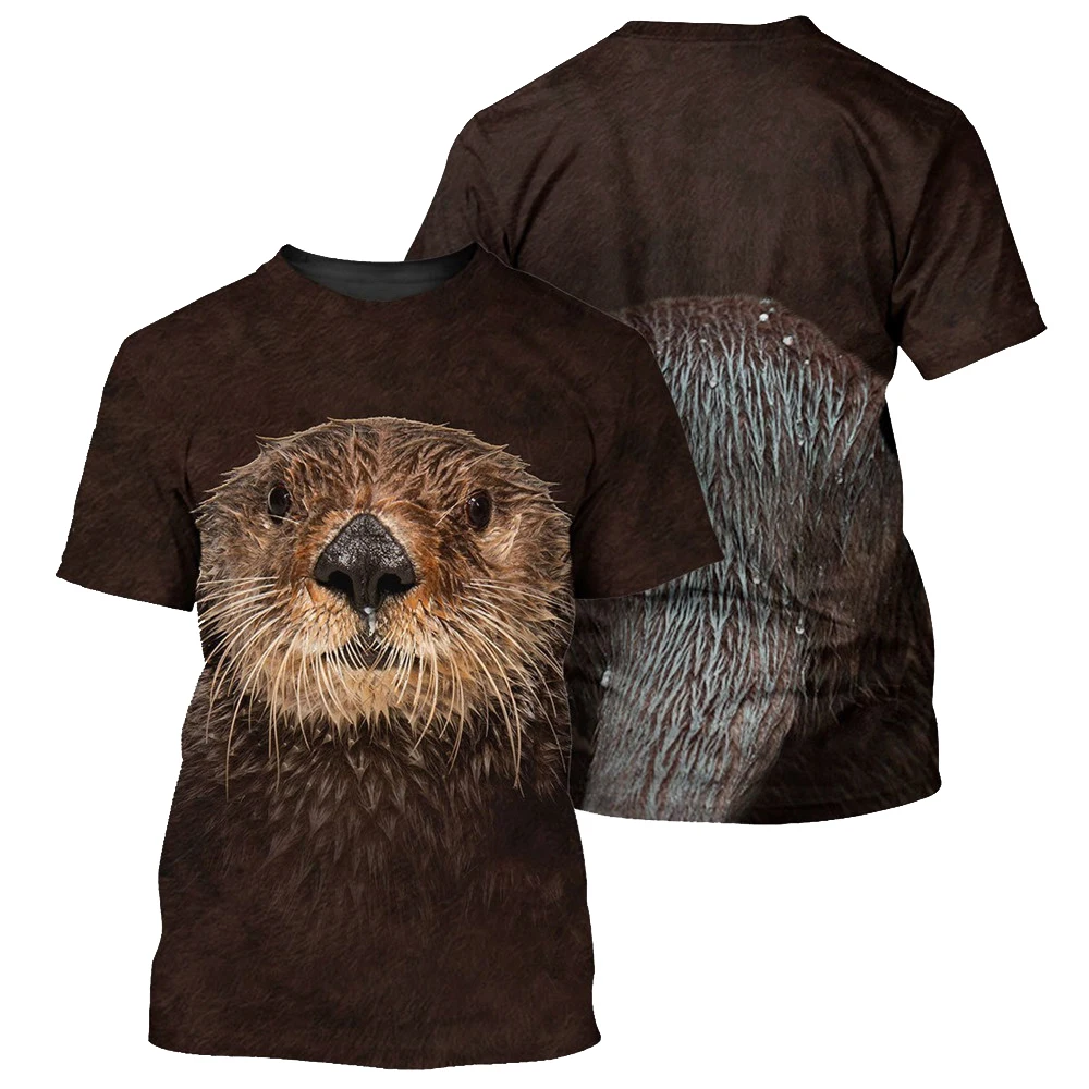 thumbnail image 1 of Camiseta divertida con estampado 3D de oso lindo para hombre, camisetas de manga corta con cuello redondo, ropa de calle de gran tamaño, camisetas casuales para hombre y niño, 1 of 4