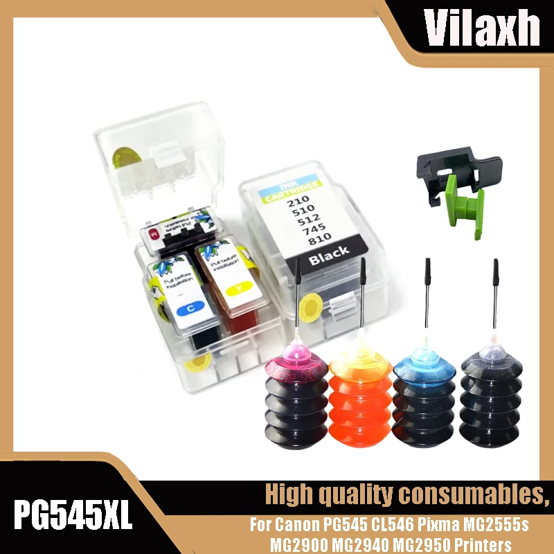 Vilaxh 545Xl 546Xl 545 Xl 546 Xl Ricarica Cartuccia Intelligente Per Canon Pg545 Cl546 Pg-545 Per Pixma Mg3050 2550 2450 2550S 2950 Mx495
