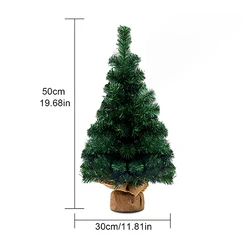 Mini Green Christmas Tree with Linen Base - Perfect Festive Decor for Desktops and Displays (50CM)