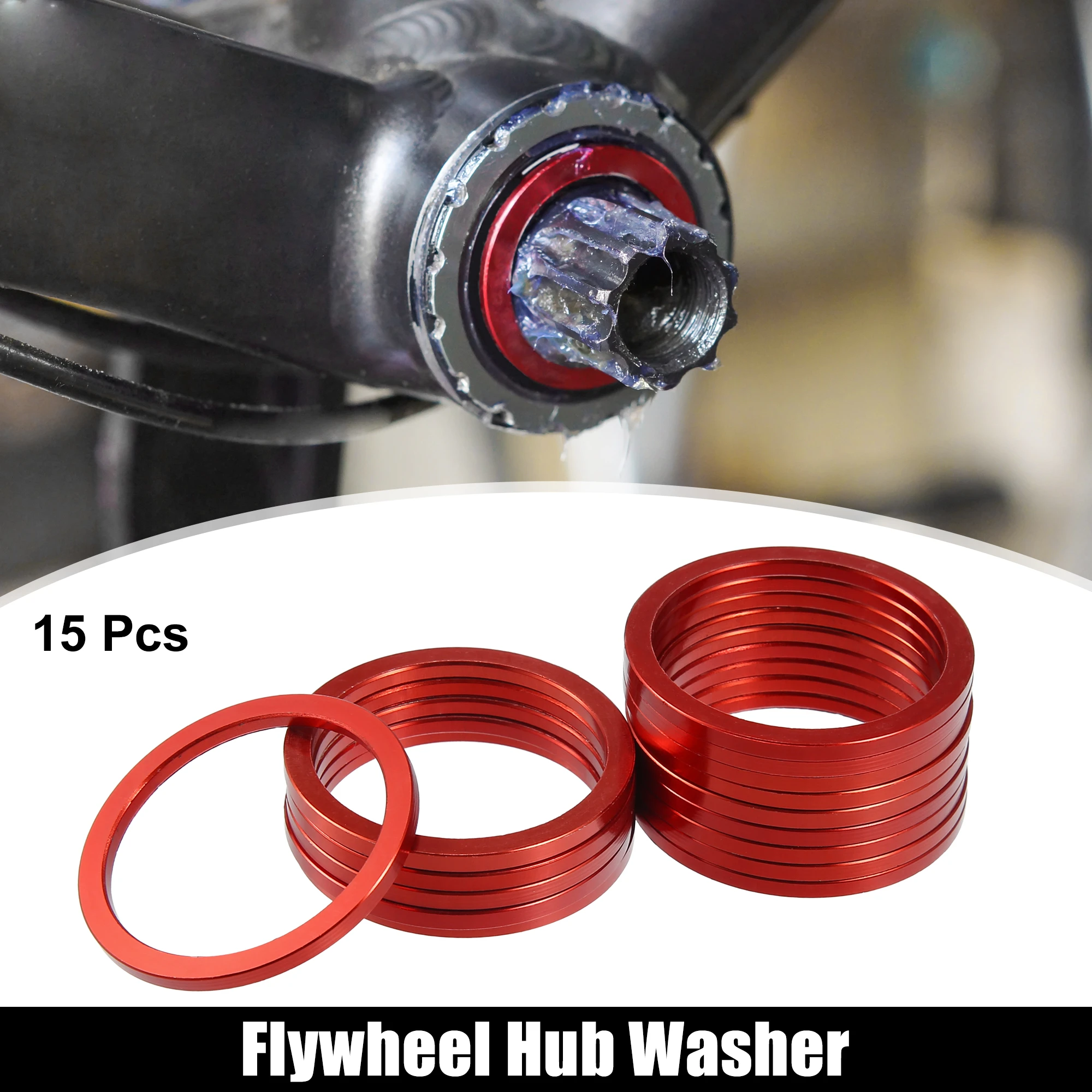 Xautohaux13mm Aluminium Alloy Bicycle Flywheel Hub Spacers MTB Bike Bottom Bracket Washer Bike