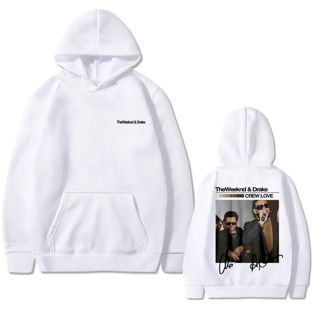 Rapper The Weeknd and Drake Crew Love Double Sided Print Hoodie Men Women Hip Hop Oversized Sweatshirt Men's Casual Tracksuit