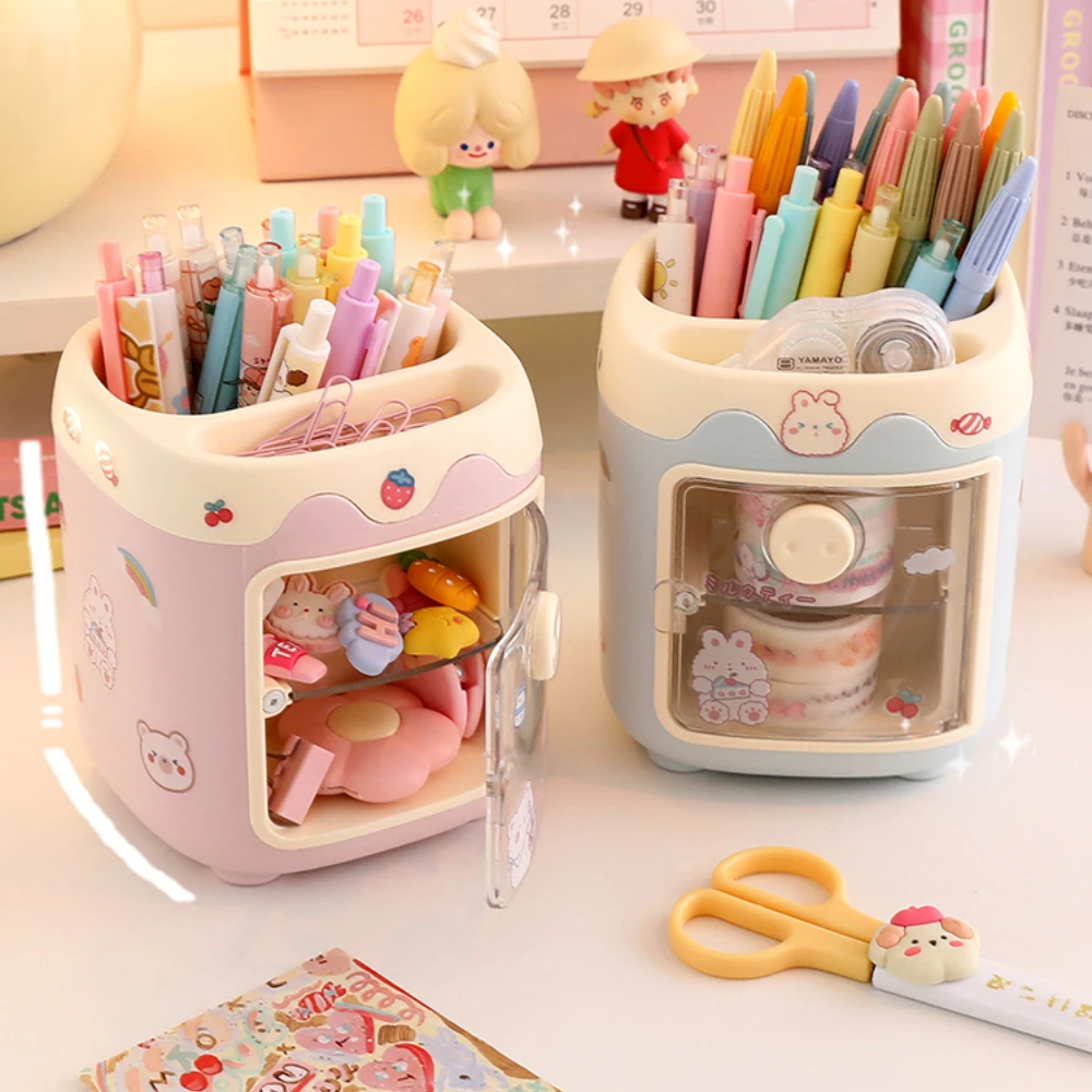 Creative Multi-grid Pig Pen Holder Desk Organizer Cute Multi-functional Office Desk Stationery Pen Holder Pencil Stand Organiser