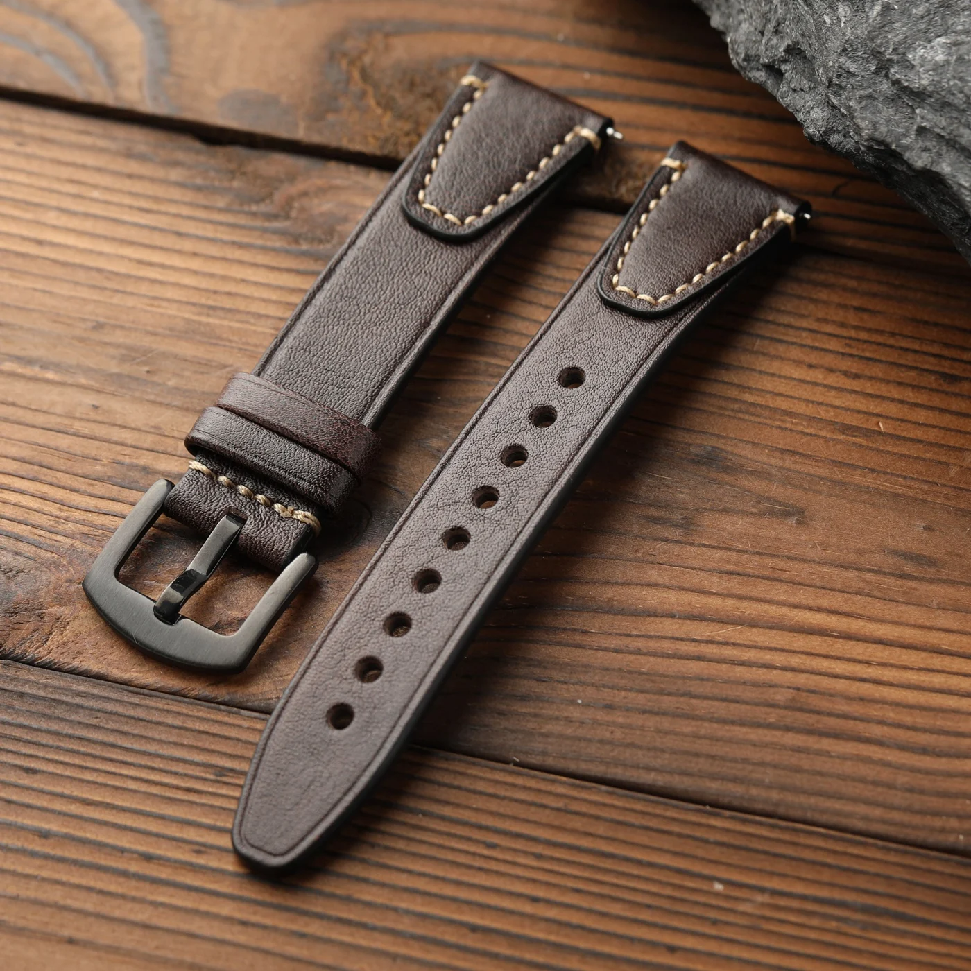 Handmade Genuine Leather Retro Strap with Quick-Release