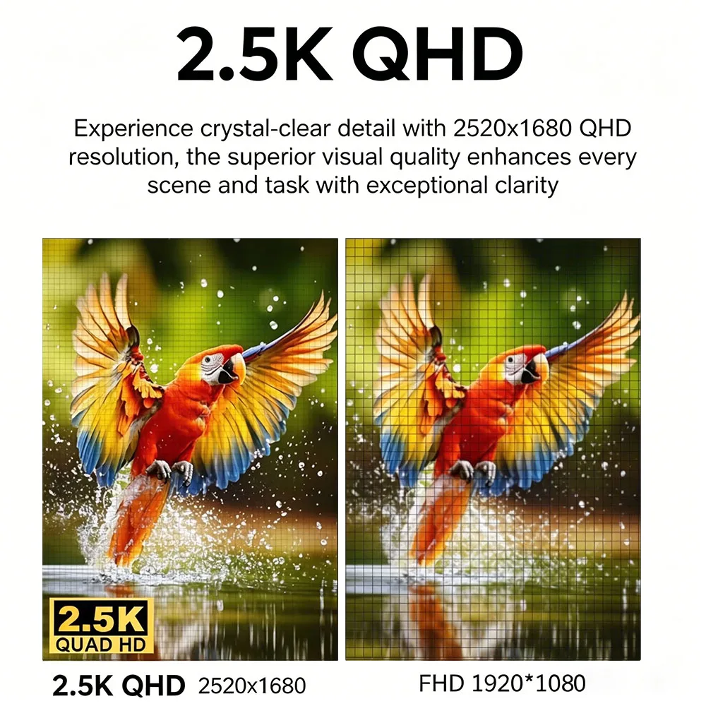 14.2인치 터치식 휴대용 모니터 QHD 2.5k 로우 블루 HDR 보조 PC 화면 10포인트 터치스크린 모니터 (스피커 내장)
