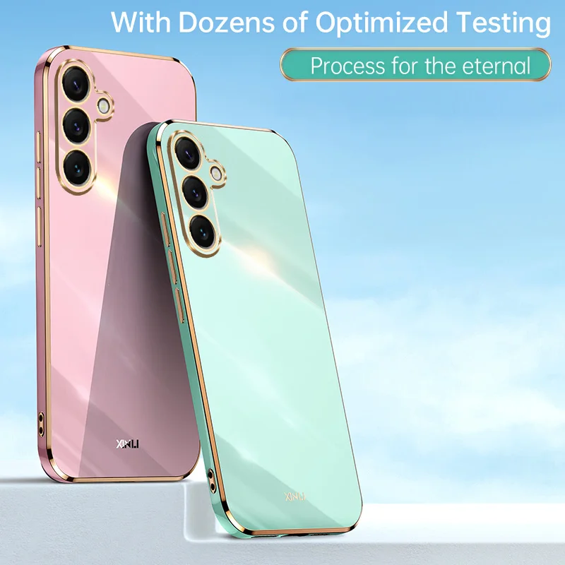 Luxury Original Silicone Back Cover with Plating Finish